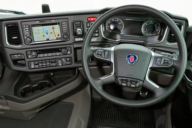 Scania R-series dashboard and driving position